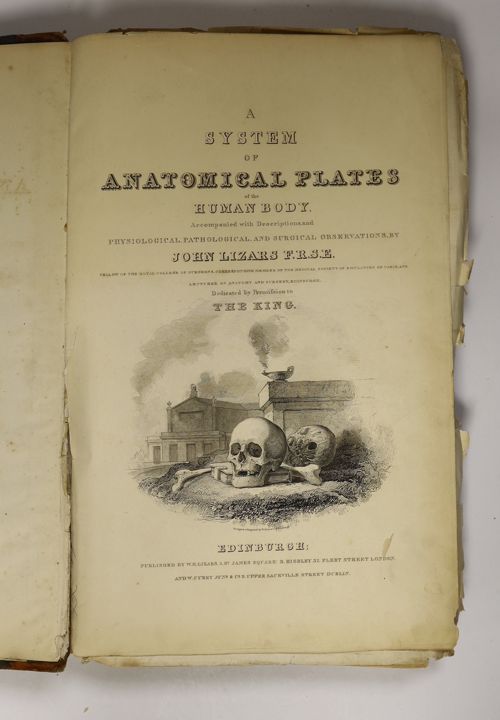 Lizars, John - A System of Anatomical Plates on the Human Body, accompanied with descriptions, and physiological, pathological, and surgical observations ....First Edition, pictorial engraved title and 102 (ex103) plates